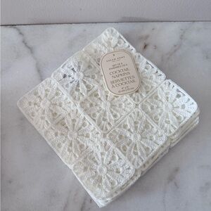White Crochet Cocktail Napkins set of 6